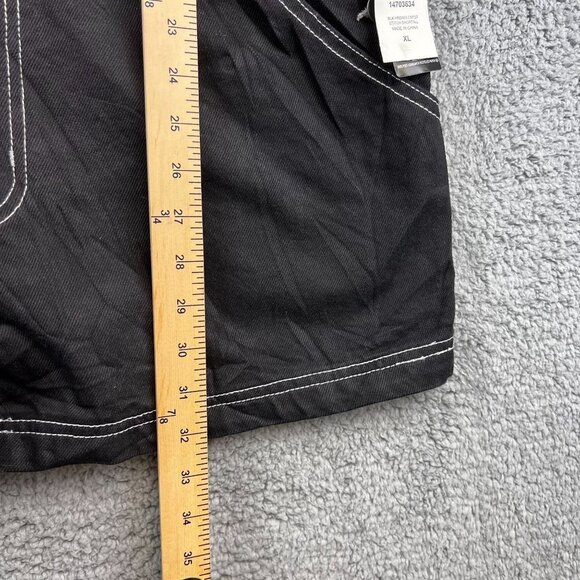 New HT Denim Shortalls Black Denim Bib Overalls SZ XL - Picture 4 of 12